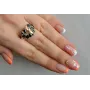 Серебряное кольцо Sil с золотыми вставками Черный (Sil-118)