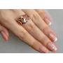 Серебряное кольцо Sil с золотыми вставками Гранат (Sil-121)