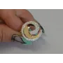 Кольцо Sil серебряное с золотом 095к 18.5 Белый (Sil-358)