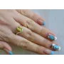 Серебряное кольцо Sil с золотыми накладками Желтый (Sil-208)