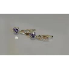 Сережки Sil Серце в руках 102s-9 Лаванда (Sil-940)