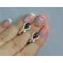 Серебряные серьги Sil с золотыми накладками 132s-4 Черный (Sil-719)