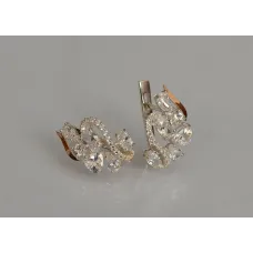 Серебряные серьги Sil с золотыми пластинами 152с Прозрачный (Sil-01299) Серебряные серьги Sil с золотыми пластинами 152с Прозрачный (Sil-01299)