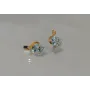 Серебряные серьги Sil с золотыми накладками 118s-11 Голубой (Sil-827)