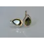 Серебряные серьги Sil с золотыми пластинами 038с2 Олива (Sil-102)