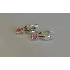 Серьги серебряные Sil с золотыми накладками и фианитами 100-10 Розовый (Sil-997) Серьги серебряные Sil с золотыми накладками и фианитами 100-10 Розовый (Sil-997)