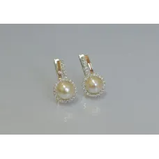 Серебряные серьги Sil с жемчугом 104s-1 Белый (Sil-912)