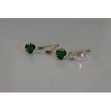 Сережки Sil Серце в руках 102s-3 Зелений (Sil-934)
