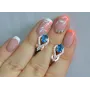 Серебряные серьги Sil с золотыми накладками 132s-6 Танзанит (Sil-721)