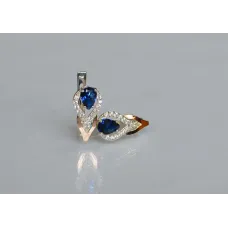 Серебряные серьги Sil с золотыми накладками 132s-6 Танзанит (Sil-721) Серебряные серьги Sil с золотыми накладками 132s-6 Танзанит (Sil-721)