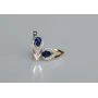 Серебряные серьги Sil с золотыми накладками 132s-6 Танзанит (Sil-721)