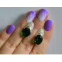 Серебряные серьги Sil с золотыми накладками 122s-7 Зеленый (Sil-753)