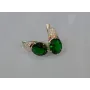 Серебряные серьги Sil с золотыми накладками 122s-7 Зеленый (Sil-753)