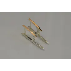 Серебряные серьги Sil с золотыми вставками 127s Золотистый (Sil-815)