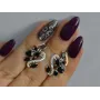 Серебряные серьги Sil с золотыми пластинами 152s-9 Черный (Sil-1068)