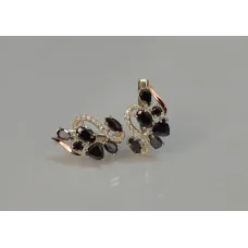 Серебряные серьги Sil с золотыми пластинами 152s-9 Черный (Sil-1068) Серебряные серьги Sil с золотыми пластинами 152s-9 Черный (Sil-1068)