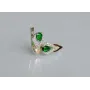 Серебряные серьги Sil с золотыми накладками 132s Зеленый (Sil-727)