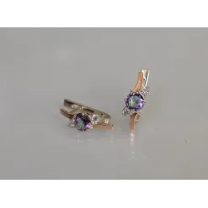 Серебряные серьги Sil с золотыми вставками 134s-7 Мистик (Sil-1194)