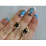 Серебряные серьги Sil с золотыми накладками 118s-13 Черный (Sil-829)
