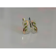 Серебряные серьги Sil с золотыми пластинами 120s-7 Олива (Sil-805) Серебряные серьги Sil с золотыми пластинами 120s-7 Олива (Sil-805)