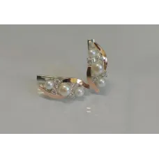 Серебряные серьги Sil с жемчугом 105s Белый (Sil-915)