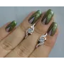 Серебряные серьги Sil с золотыми накладками 128s-13 Белый (Sil-1041)