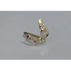 Серебряные серьги Sil с золотыми накладками 128s-13 Белый (Sil-1041) Серебряные серьги Sil с золотыми накладками 128s-13 Белый (Sil-1041)