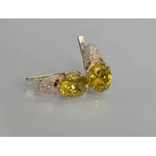 Серебряные серьги Sil с золотыми накладками 122s-11 Желтый (Sil-757) Серебряные серьги Sil с золотыми накладками 122s-11 Желтый (Sil-757)