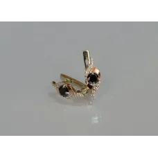 Серебряные серьги Sil с золотыми накладками 128s-5 Черный (Sil-1033) Серебряные серьги Sil с золотыми накладками 128s-5 Черный (Sil-1033)