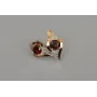 Серебряные серьги Sil с золотыми вставками 145s-9 Гранат (Sil-1021)