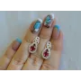 Серебряные серьги Sil с золотыми вставками 125s-12 Красный (Sil-796)