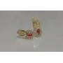 Серебряные серьги Sil с золотыми вставками 125s-12 Красный (Sil-796)
