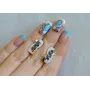 Серебряные серьги Sil с золотыми пластинами 120s-13 Танзанит (Sil-811)