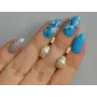 Серебряные серьги Sil с золотыми пластинами 138с Белый (Sil-112)