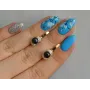 Серебряные серьги Sil с золотыми пластинами 138с Черный (Sil-113)