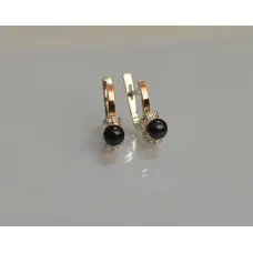 Серебряные серьги Sil с золотыми пластинами 138с Черный (Sil-113) Серебряные серьги Sil с золотыми пластинами 138с Черный (Sil-113)