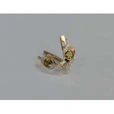 Серебряные серьги Sil с золотыми накладками 128s-6 Олива (Sil-1034) Серебряные серьги Sil с золотыми накладками 128s-6 Олива (Sil-1034)