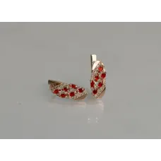 Серебряные серьги Sil с золотыми пластинами 116s-11 Красный (Sil-1261) Серебряные серьги Sil с золотыми пластинами 116s-11 Красный (Sil-1261)