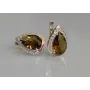 Серебряные серьги Sil с золотыми пластинами 038с2 Коричневый (Sil-099)