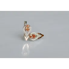 Серебряные серьги Sil с золотыми накладками 132s-5 Шампань (Sil-720) Серебряные серьги Sil с золотыми накладками 132s-5 Шампань (Sil-720)