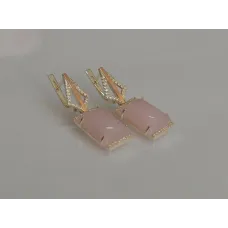 Серебряные серьги Sil с кабашонами 146s-8 Розовый (Sil-1153) Серебряные серьги Sil с кабашонами 146s-8 Розовый (Sil-1153)