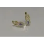 Серебряные серьги Sil с золотыми вставками лаванда 125s-7 Синий (Sil-791)