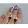 Серебряные серьги Sil с золотыми вставками 124s-11 Красный (Sil-784)