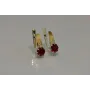 Серебряные серьги Sil с золотыми вставками 124s-11 Красный (Sil-784)