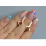 Серебряные серьги Sil с золотыми вставками 142s-7 Красный (Sil-1134)