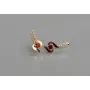 Серебряные серьги Sil с золотыми вставками 142s-7 Красный (Sil-1134)