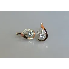 Серебряные серьги Sil с золотыми накладками 144s-15 Прозрачный (Sil-1170) Серебряные серьги Sil с золотыми накладками 144s-15 Прозрачный (Sil-1170)