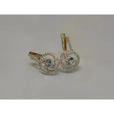 Серебряные серьги Sil 115s-13 Голубой (Sil-875)