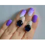 Серебряные серьги Sil с золотыми накладками 122s-9 Танзанит (Sil-755)