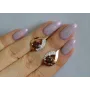 Серебряные серьги Sil с золотыми накладками 144s-5 Гранат (Sil-1160)